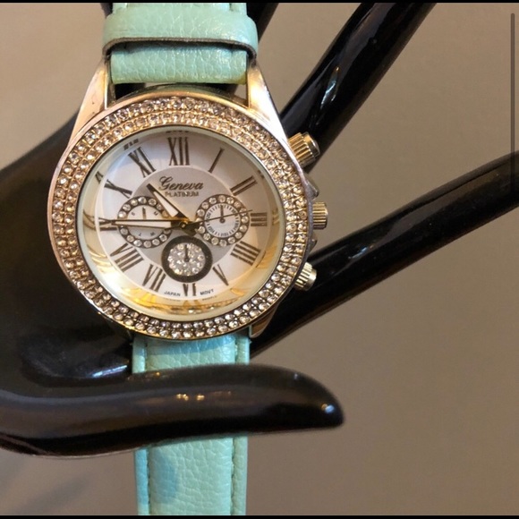 SOLD Mint Rhinestone Watch - Picture 3 of 6